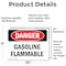Signmission Gasoline Flammable Danger Sign, Vinyl Decal, 10in W x 7in L, 2PK OS-2PACK-DS-D-710-L-1828 - alternate 2